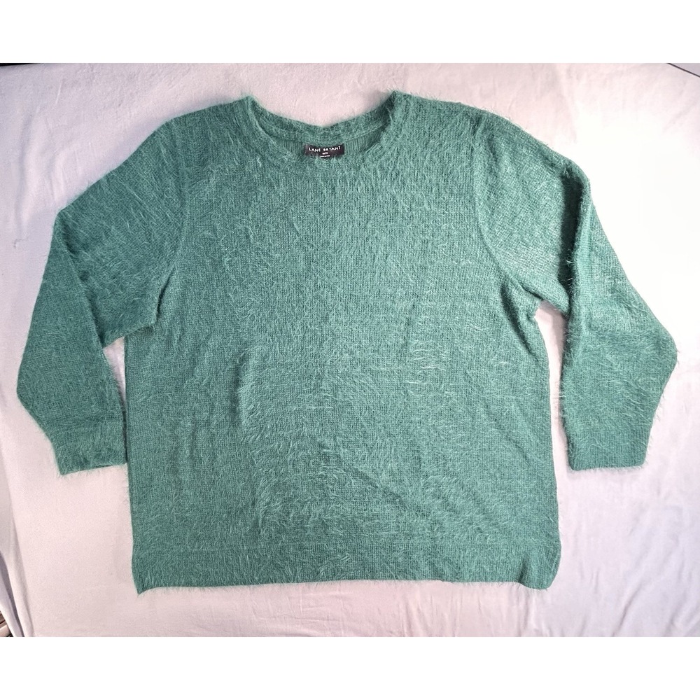 Lane Bryant Long Sleeve Green Sweater Women's 18/20 Soft‎ Fuzzy Sweater